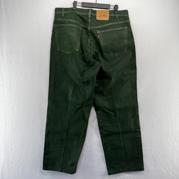 Vintage Levis Jeans FIts 37x30.5 Green 554 Baggy Loose Red Tab USA made Straight - Picture 2 of 14